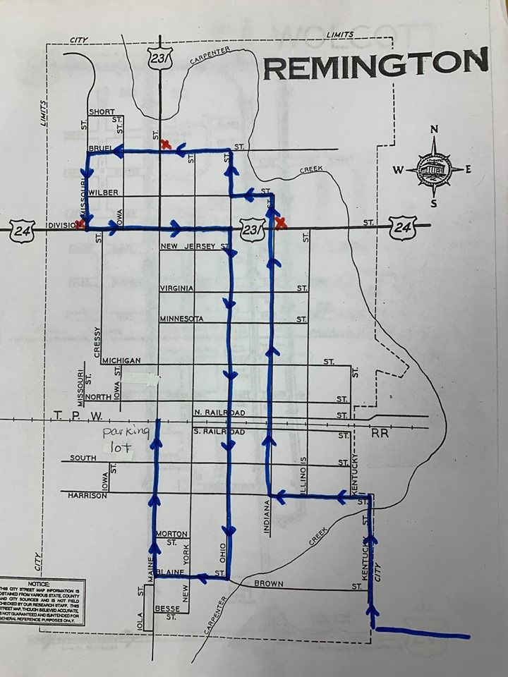 Remington planned route
